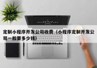 定制小程序开发公司收费（小程序定制开发公司一般要多少钱）