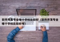 软件开发专业哪个学校比较好（软件开发专业哪个学校比较好考）