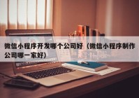 微信小程序开发哪个公司好（微信小程序制作公司哪一家好）