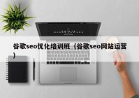 谷歌seo优化培训班（谷歌seo网站运营）